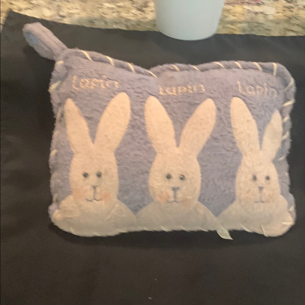 Blue gray Bunny Pillow